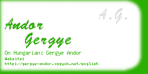 andor gergye business card